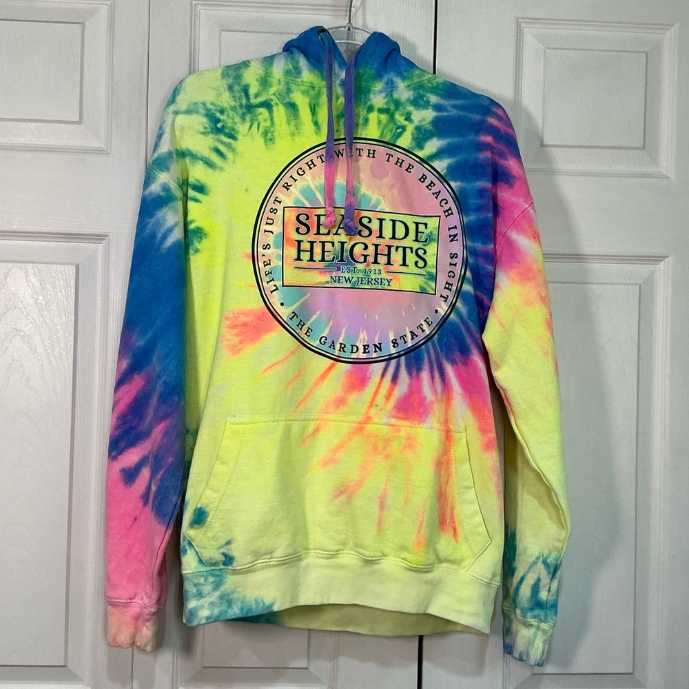 🩷 ESY Surf Co. Seaside Heights (Jersey Shore) Tie Die Hooded Sweatshirt (01171)